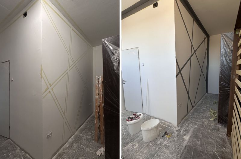 feature wall before after