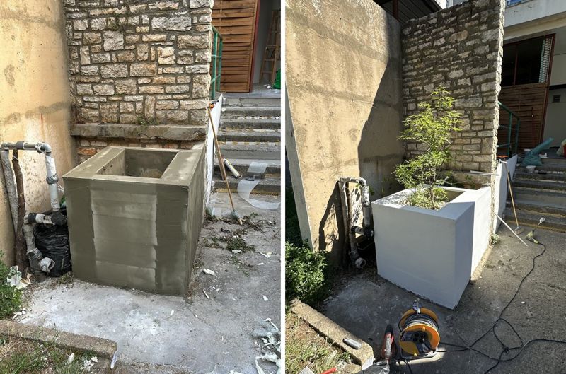 planter before after